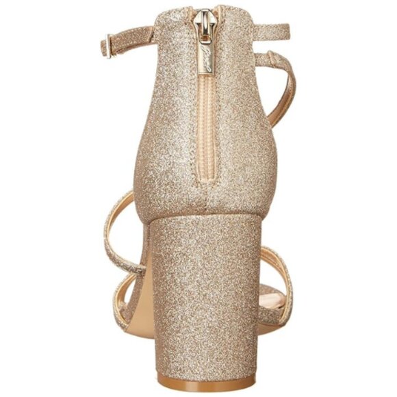 Jewel Badgley Mischka Women's Devorah Heeled Sandal Size 7 M Gold Glitter - Picture 3 of 7